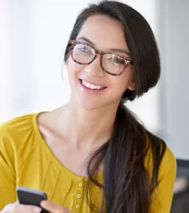 Women Wearing Glasses Smiling - Client Center