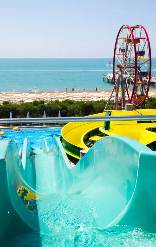 Water Slide Close-up in Waterpark